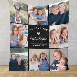 Creëer Uw Eigen Fotocollage Tante Zwart Fleece Deken