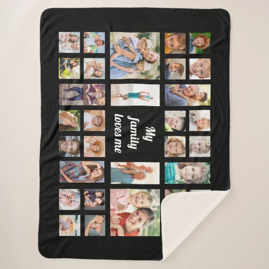 Creëer Uw eigen fotocollage van 32 families Sherpa Deken (Voorkant)