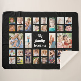 Creëer Uw eigen fotocollage van 32 families Sherpa Deken