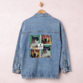 Creëer Uw eigen fotocollage van 4 Pet Denim Jacket