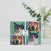 Creëer Uw eigen fotocollage van 4 Pet Feestdagenkaart (Staand voorkant)