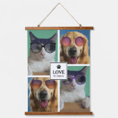 Creëer Uw eigen fotocollage van 4 Pet Hangend Wandkleed (Voorkant)