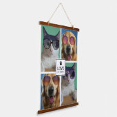 Creëer Uw eigen fotocollage van 4 Pet Hangend Wandkleed (Gebogen)