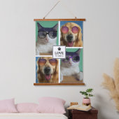 Creëer Uw eigen fotocollage van 4 Pet Hangend Wandkleed (Slaapkamer)