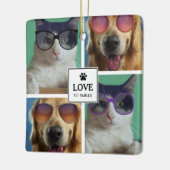 Creëer Uw eigen fotocollage van 4 Pet Keramisch Ornament (Links)