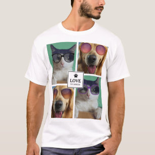 Creëer Uw eigen fotocollage van 4 Pet T-shirt