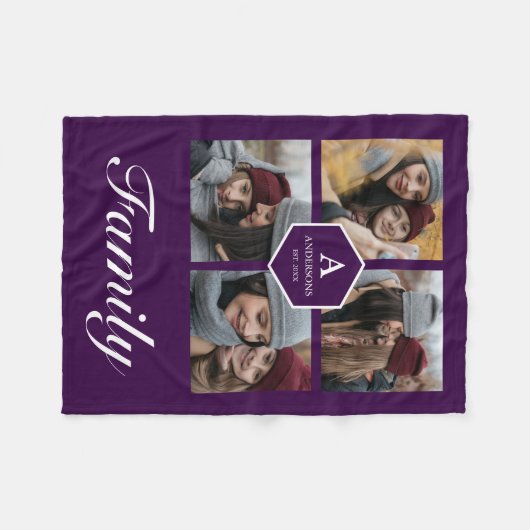 Creëer Uw eigen fotocollage voor 4 Afbeeldingen Fleece Deken (Voorkant (Horizontaal))