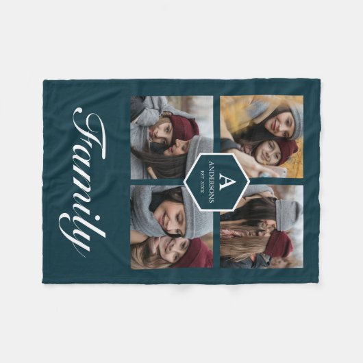 Creëer Uw eigen fotocollage voor 4 Afbeeldingen Fleece Deken (Voorkant (Horizontaal))