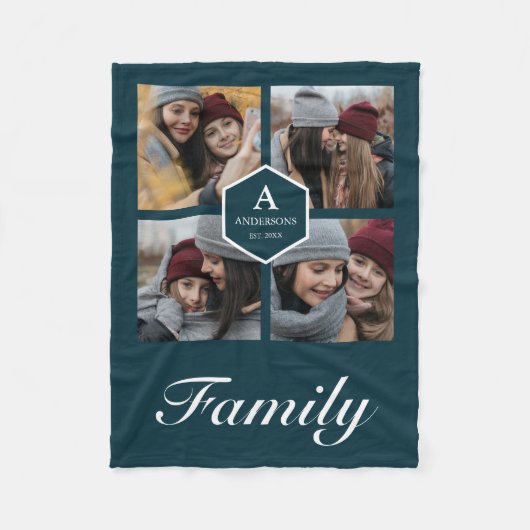 Creëer Uw eigen fotocollage voor 4 Afbeeldingen Fleece Deken (Voorkant)