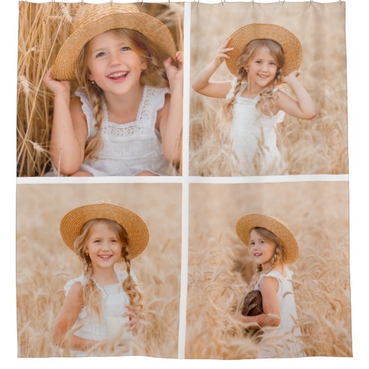 Creëer Uw eigen fotocollage voor 4-reeks Douchegordijn (Voorkant)