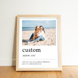 Creëer uw eigen fotodefinitie poster<br><div class="desc">Creëer uw eigen gepersonaliseerde muurkunst met uw eigen aangepaste tekst en foto. Voeg uw woord en definitie toe aan deze moderne sjabloon voor het ontwerpen van woordenboeken.</div>