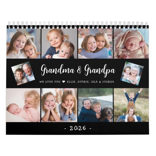 Creëer Uw eigen fotofamilie Modern Script 2026 Kalender (Hoes)