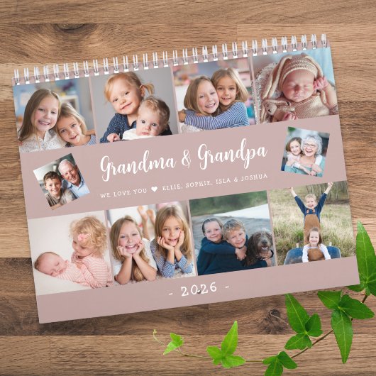 Creëer Uw eigen fotofamilie Modern Script 2026 Kalender