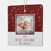 Creëer Uw eigen fotokerstfeest Keramisch Ornament (Links)