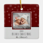 Creëer Uw eigen fotokerstfeest Keramisch Ornament (Voorkant)