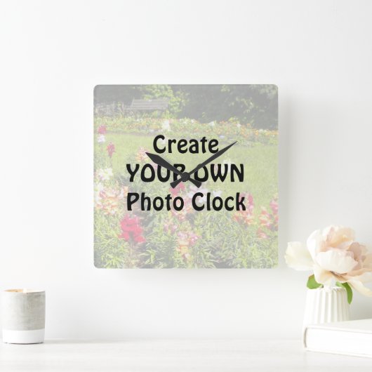 Creëer Uw eigen fotoklok Vierkante Klok (Huis)