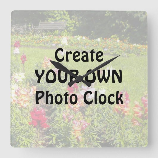 Creëer Uw eigen fotoklok Vierkante Klok (Voorkant)