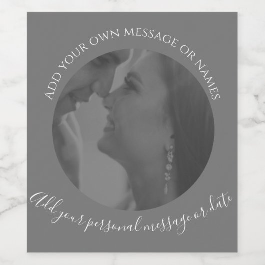 Creëer Uw eigen fotolabel Wijn Etiket (Enkel label)