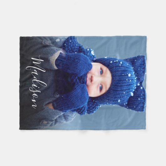 Creëer Uw eigen fotoMonogram Fleece Deken (Voorkant (Horizontaal))