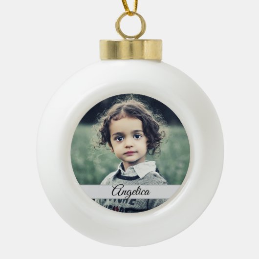 Creëer Uw eigen fotonaam Keramische Bal Ornament (Voorkant)
