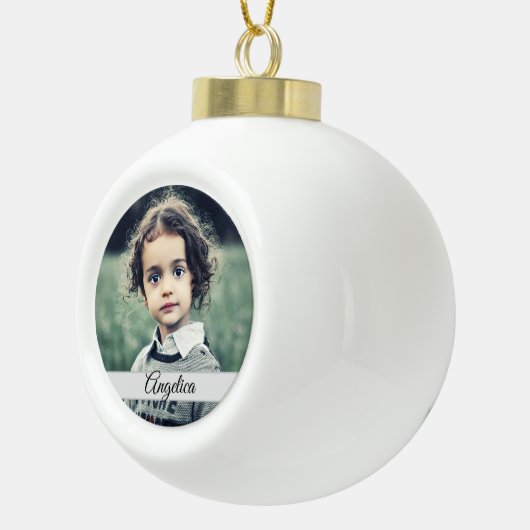 Creëer Uw eigen fotonaam Keramische Bal Ornament (Rechts)