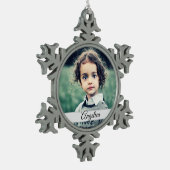 Creëer Uw eigen fotonaam Tin Sneeuwvlok Ornament (Links)