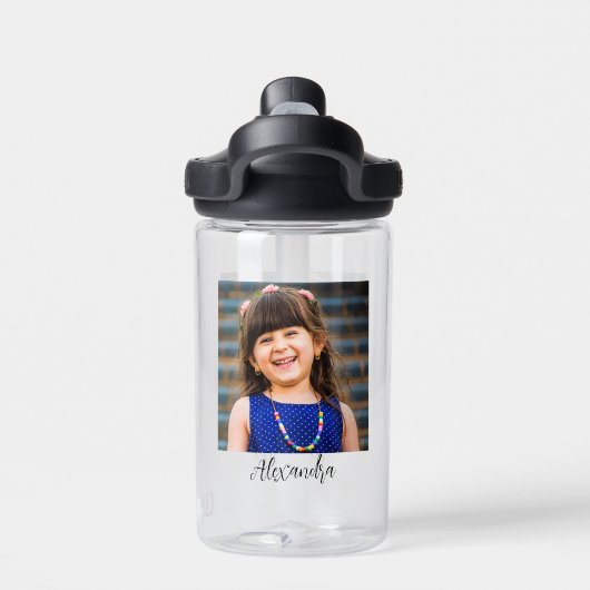 Creëer Uw eigen fotonaam Waterfles (Achterkant)