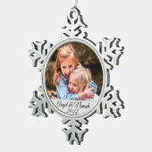 Creëer Uw eigen fotonamen Tin Sneeuwvlok Ornament (Rechts)