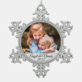 Creëer Uw eigen fotonamen Tin Sneeuwvlok Ornament (Voorkant)