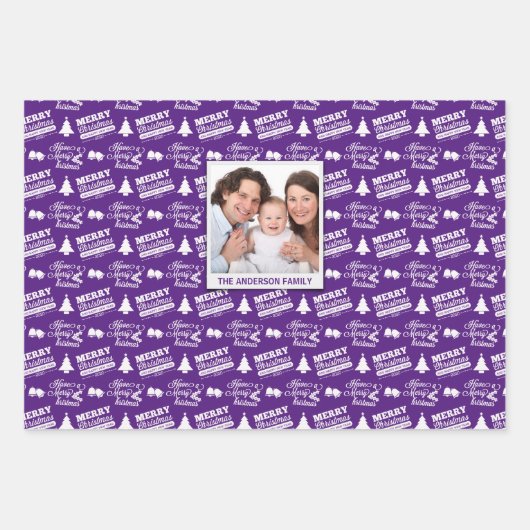 Creëer Uw eigen fotoserie Kerstmis Inpakpapier Vel (Voorkant 3)