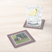 Creëer Uw eigen fotosjabloon Paars en wit Kartonnen Onderzetters (Insitu)