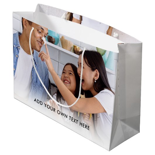 Creëer Uw eigen fototekst Groot Cadeauzakje (Achterkant Gekanteld)