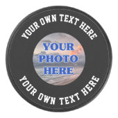 Creëer Uw eigen fototekst op maat Hockey Puck (Voorkant)