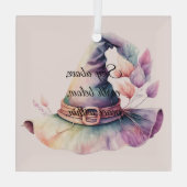 Creëer uw eigen Frilly Rainbow Witch Pet bladeren Glas Ornament (Achterkant)