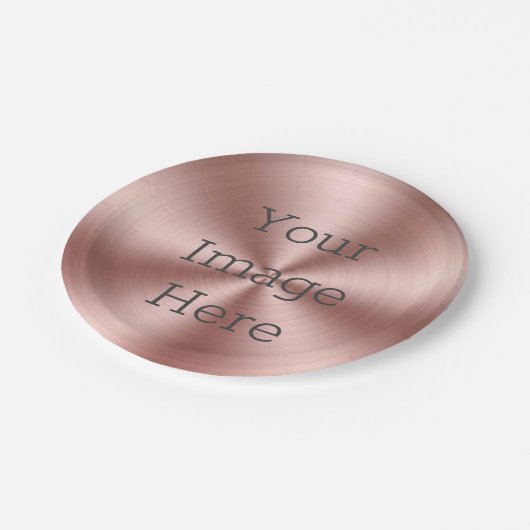 Creëer Uw eigen, geborsteld Radiaal Roos Gold Meta Papieren Bordje (Gekanteld)