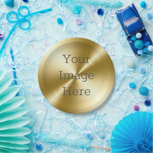 Creëer Uw eigen geborstelde radiaal 14k goud metal Papieren Bordje (Feest)