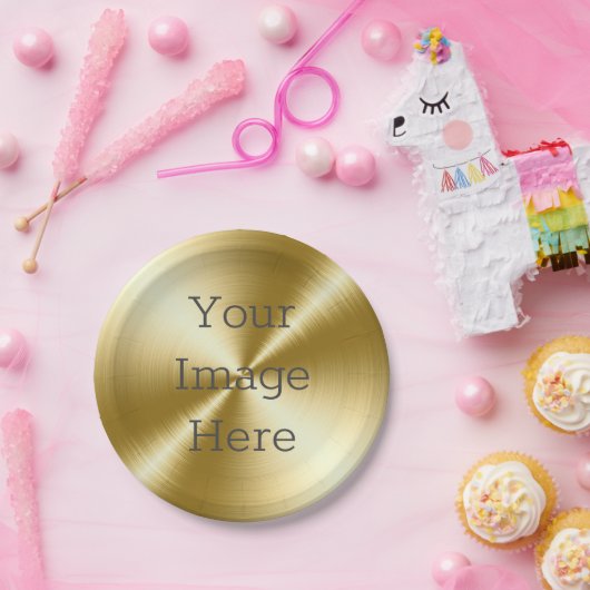 Creëer Uw eigen geborstelde radiaal 14k goud metal Papieren Bordje (Feest)