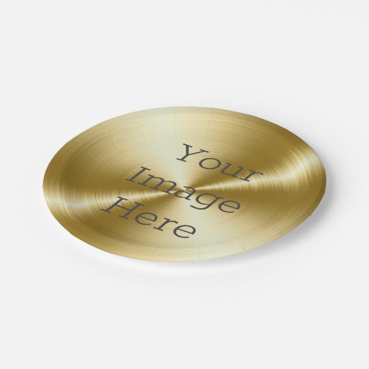Creëer Uw eigen geborstelde radiaal 14k goud metal Papieren Bordje (Gekanteld)