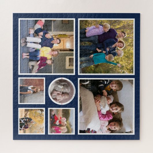 Creëer Uw eigen gedenkbare familie fotocollage Legpuzzel (Horizontaal)