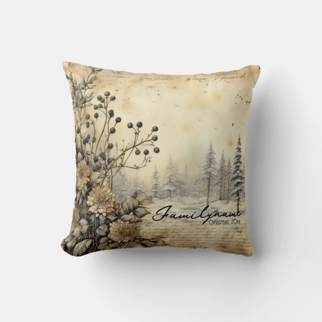 Creëer uw eigen  gedroogde bloemenlandschap kussen (Voorkant)