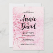 Creëer uw eigen geëtst Roos bruiloft Kaart (Voorkant)