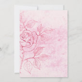 Creëer uw eigen geëtst Roos bruiloft Kaart (Achterkant)