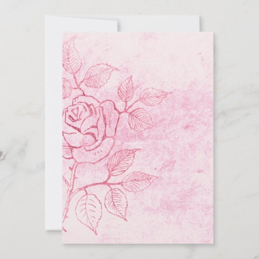 Creëer uw eigen geëtst Roos bruiloft Kaart (Achterkant)