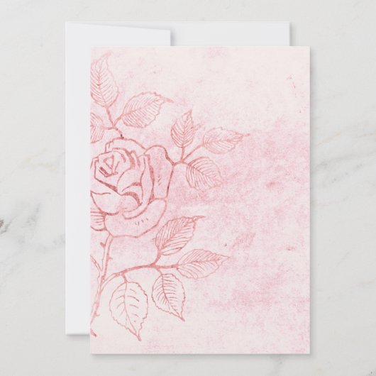 Creëer uw eigen  geëtst Roos bruiloft Kaart (Achterkant)