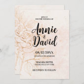 Creëer uw eigen  geëtst Roos bruiloft Kaart (Voorkant / Achterkant)