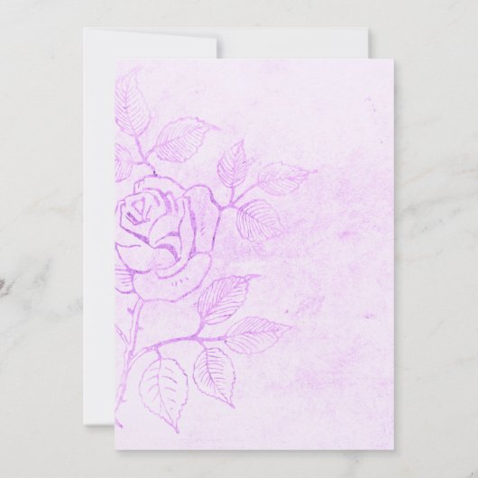 Creëer uw eigen  geëtst Roos bruiloft Kaart (Achterkant)