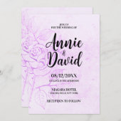 Creëer uw eigen geëtst Roos bruiloft Kaart (Voorkant / Achterkant)