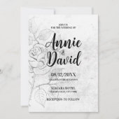 Creëer uw eigen geëtst Roos bruiloft Kaart (Voorkant)