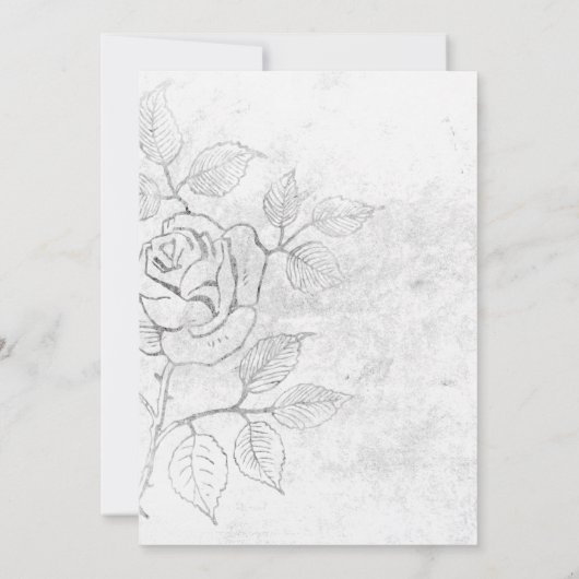 Creëer uw eigen geëtst Roos bruiloft Kaart (Achterkant)