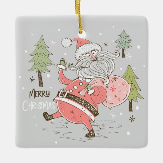 Creëer Uw eigen Gekke Kerstman Keramisch Ornament (Voorkant)